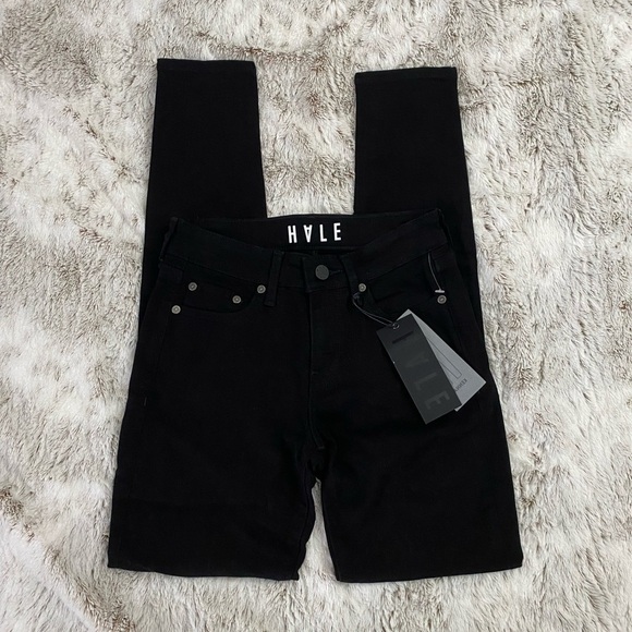 HALE Women Skinny Jeans | Black Skinny Jeans Size 24 | HALE Mid Rise Skinny Jean - Picture 2 of 14